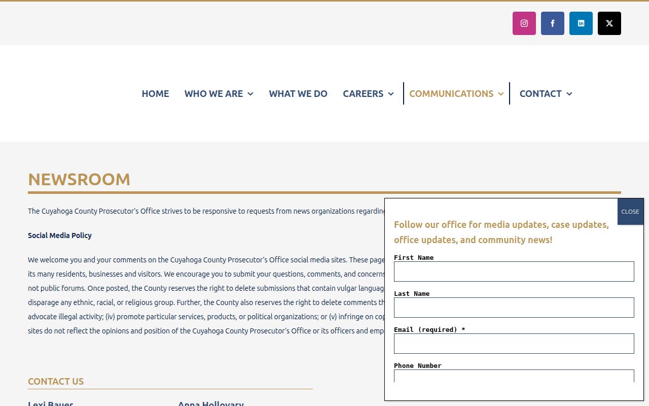 Cuyahoga County Prosecutor newsroom case-record coverage