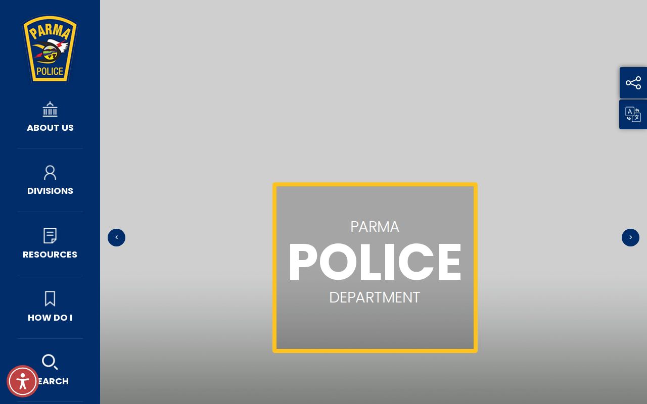 Parma Police website for arrest record requests